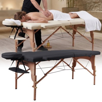 inSPORTline Orashi Masérské lehátko186 x 60 x 62,5 - 85,5 cm 2-dílné dřevěné černá – Hledejceny.cz