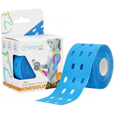 BronVit Sport Kinesio Tape děrovaný tejpovací páska modrá 5 cm x 5 m – Sleviste.cz