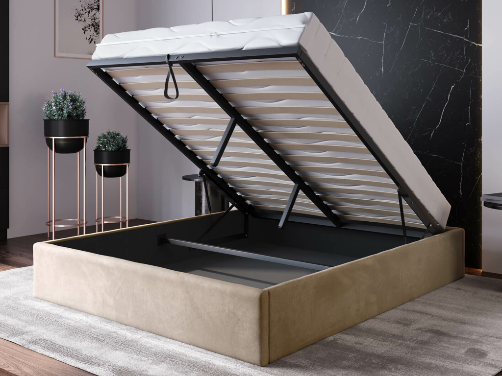 Ami Nábytek Box Line s úložným prostorem bez čela Hnědá Velvet