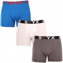 Styx 3 Pack pánské boxerky long sportovní guma vícebarevné 3U96897