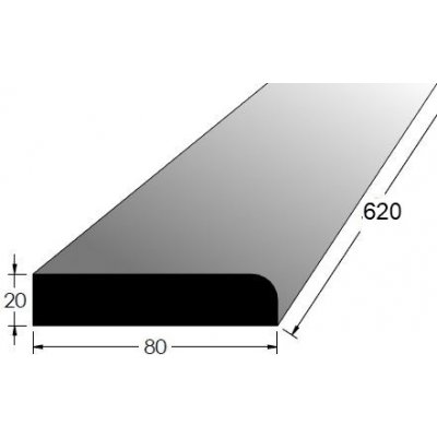 Dveřní práh s rádiusem - R BK 600x80 | Zboží Auto