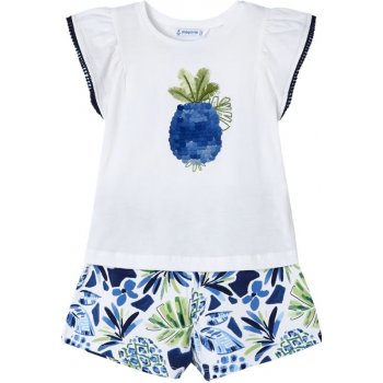 Mayoral dívčí set tričko a kraťasy ananas KR bílá modrá