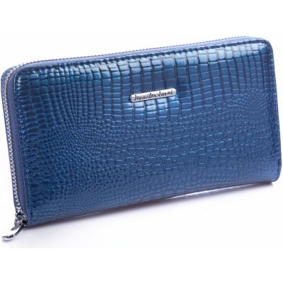 Jennifer Jones Velká dámská kožená peněženka na zip modrá 5247-2 – Zboží Mobilmania
