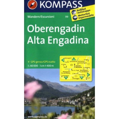 Oberengadin, Alta Engadina (Kompass - 99) - turistická mapa