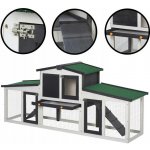 Aga dřevěná králíkárna s výběhem 204 x 45 x 80 cm – Sleviste.cz