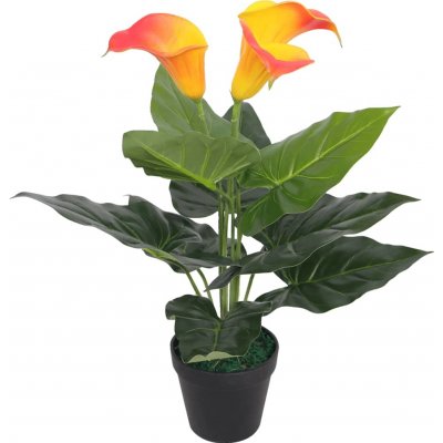 zahrada-XL Umělá rostlina kala s květináčem 45 cm červenožlutá