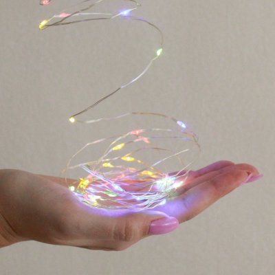 Star trading LED-wire garland Dew Drops 40 multicolour LED wire: silver length ca.4 - STAR TRADING Světelný řetěz Multicoloured – 40 LED žárovek, čirá barva, plast – Hledejceny.cz
