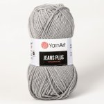 YarnArt pletací / háčkovací příze YarnArt JEANS PLUS 46 šedá, jednobarevná, 100g/160m