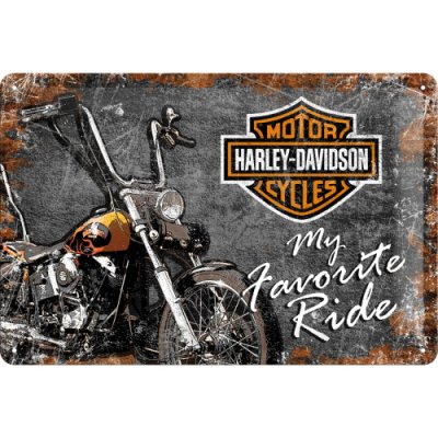 Postershop Plechová cedule - Harley-Davidson (My Favorite Ride) 20x30 cm – Zboží Mobilmania