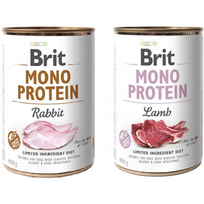 Brit Mono Protein Rabbit 12 x 400 g a Brit Mono Protein Lamb 12 x 400 g