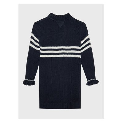 Tommy Hilfiger úpletové šaty Prep Stripe KG0KG06883 tmavomodrá