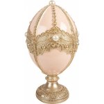 Clayre & Eef Růžovo-zlaté zdobené vajíčko na podstavci s perlami - Ø 15*27 cm – Hledejceny.cz
