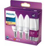 Philips 3x LED svíčková žárovka E14 B35 4,9W = 40W 470 lm 2700K teplá bílá matná – Hledejceny.cz