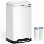 Songmics Bílý kovový odpadkový koš 30 l – Hledejceny.cz