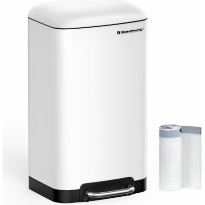 Songmics Bílý kovový odpadkový koš 30 l – Hledejceny.cz