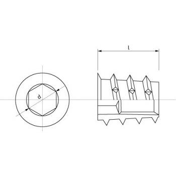 Matice závrtná s límcem M8 x 25 mm Zn