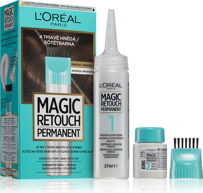 L\'Oréal Magic Retouch Permanent 4 Tmavě hnědá