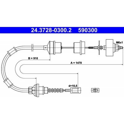 Tažné lanko, ovládání spojky ATE 24.3728-0300.2 (24372803002) – Sleviste.cz