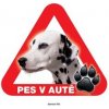 Autovýbava Grel nálepka na sklo pozor pes v autě dalmatin