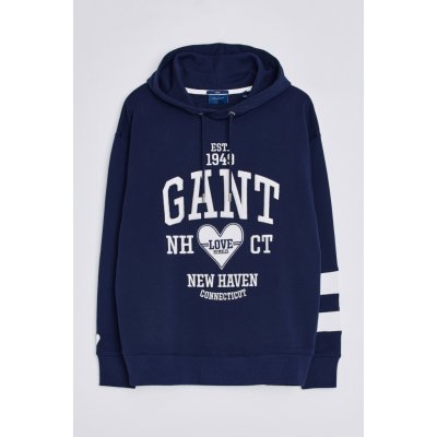 Gant MIKINA GANT CV. UNISEX COLLEGIATE HEART HOODIE modrá – Zbozi.Blesk.cz