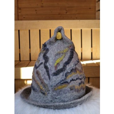 Saunový mág Klobouk šedý s vlnitým vzorem – Sleviste.cz