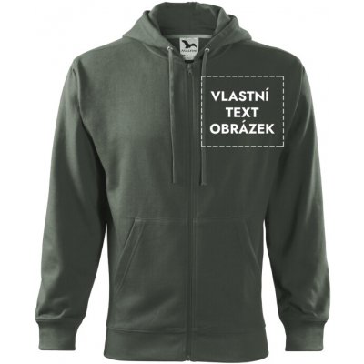 Malfini Trendy Zipper 410 mikina s vlastním s vlastním potiskem tmavě zelená – Sleviste.cz