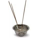 Mani Bhadra Tibetský stojánek na vonné tyčinky kadidelnice Chitai kovový barva nikl Ø 8 cm – Hledejceny.cz