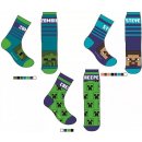 Minecraft Klučičí ponožky 3 páry, modro-zelené