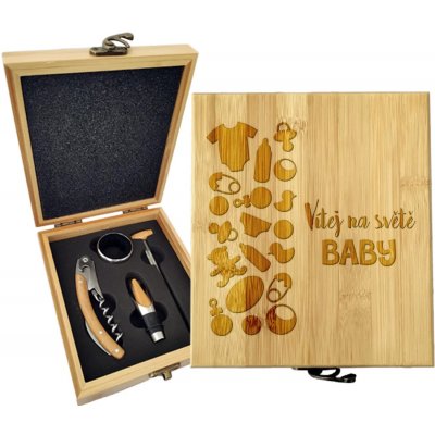 Sablio Dárková sada na víno Vítej na světě, baby: 147×168×49 mm – Hledejceny.cz