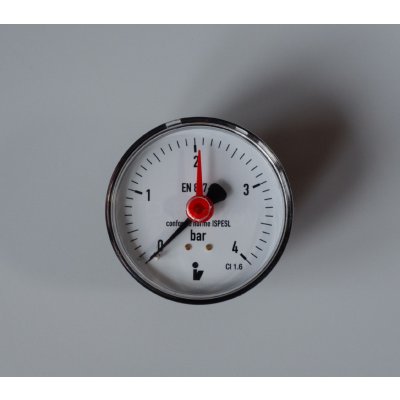 STENO Tlakoměr 63 0-4 bar 1/4" zadní M4Z – Zboží Mobilmania