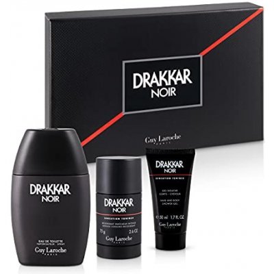 Guy Laroche Drakkar Noir EDT 100 ml + deostick 75 g + sprchový gel 50 ml dárková sada – Zboží Mobilmania