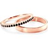 Prsteny Savicki Snubní prsteny Share Your Love růžové zlato černé diamanty ploché OBR SYL CZD R