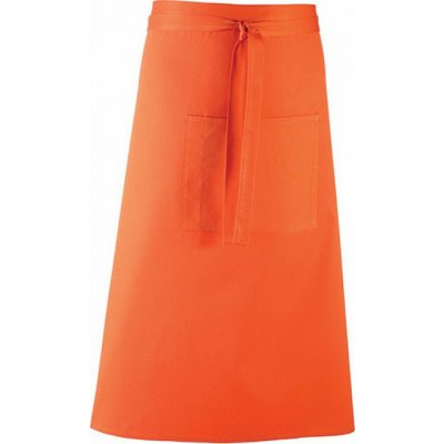 Premier Workwear Keprová dlouhá barmanská zástěra s velkou kapsou oranžová Pantone 1655 90x80cm PW158 – Hledejceny.cz