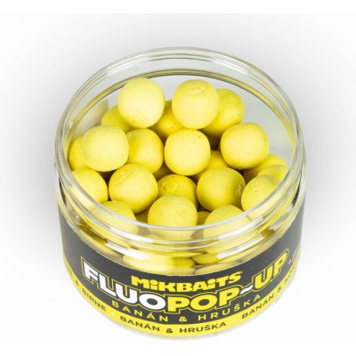 Mikbaits Plovoucí Boilies Fluo Banán Hruška 150ml 14mm