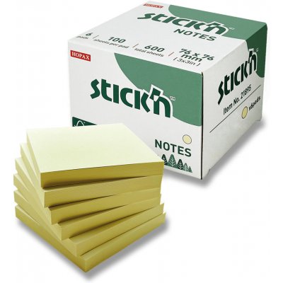 Hopax Stick'n Notes FSC Pastel žlutý 76 x 76 mm, 6 x 100 listů – Zboží Živě