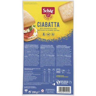 Schar Ciabatta pečivo bez lepku 4x 50 g – Sleviste.cz