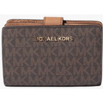 Michael Kors Jet set travel BIFOLD medium dámská peněženka hnědá s monogramem