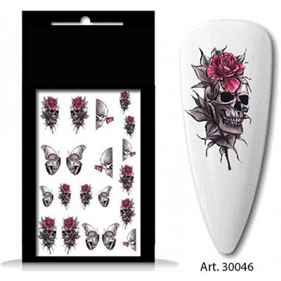 BIO nails vodolepka 30046 lebka a květ – Zboží Mobilmania