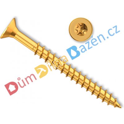 Hašpl Univerzální vrut zápustná hlava ø 4 TX20 ZŽ Rozměr: 4x45, Množství: 400 – Zboží Mobilmania