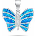 Brilio Silver stříbrný přívěsek Motýl s modrým opálem PT136WB – Zboží Mobilmania