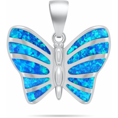 Brilio Silver stříbrný přívěsek Motýl s modrým opálem PT136WB – Zboží Mobilmania