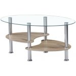 Kondela Panty New ocel, čiré sklo, dub sonoma – Zboží Mobilmania