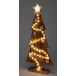 Koopman Dřevěný vánoční stromek s osvětlením 50 LED teplá bílá, 25 x 6 x 54 cm – Hledejceny.cz