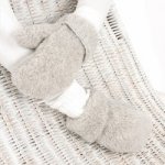 BabičkaOvečková Palčáky z ovčí vlny merino světle šedá – Zboží Mobilmania