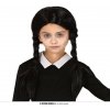 Dětský karnevalový kostým paruka černé krátké copy