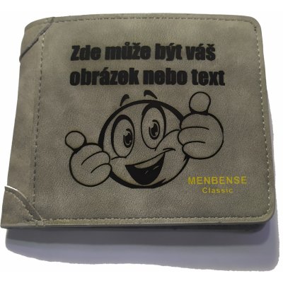 MEGUSTA Pánská peněženka s vlastním motivem světle šedá – Zbozi.Blesk.cz