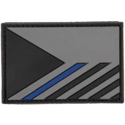 Plastové 3D patche 3D gumová nášivka VLAJKA ČR BLUE LINE Šedá – Zboží Dáma