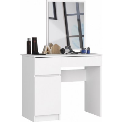 Akord Kosmetický stolek se zrcadlem P-2 II 90x50 cm bílý levý – Zboží Mobilmania