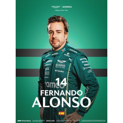 Umělecký tisk F1 Print Store Driver Series - Fernando Alonso, 30 × 40 cm – Zboží Dáma