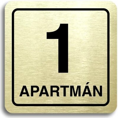 Accept Piktogram "1 apartmán" (80 × 80 mm) (zlatá tabulka - černý tisk) – Zboží Mobilmania